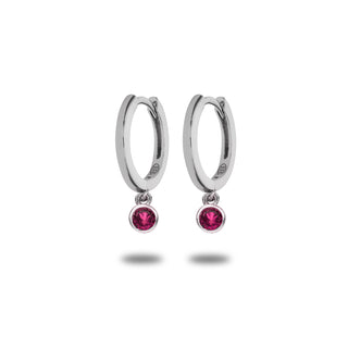Orecchini Fabiani a cerchio in argento con punto luce pendente - Fabiani Gioiellerie