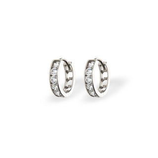 Orecchini Cerchio Oro Bianco 9KT Fabiani con Zirconi