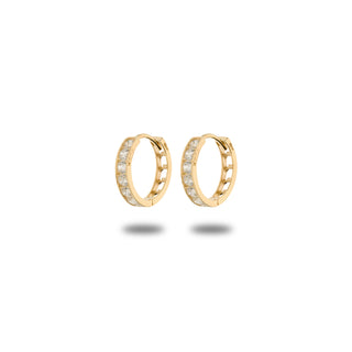 Orecchini Cerchio Oro Giallo 9KT Fabiani con Zirconi