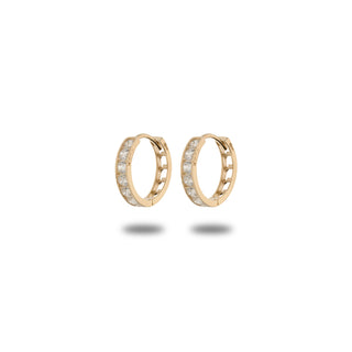 Orecchini Fabiani cerchi in oro giallo 9Kt con zirconi