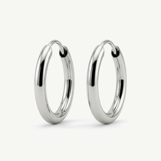 Orecchini Fabiani a cerchio lisci in oro bianco 18kt