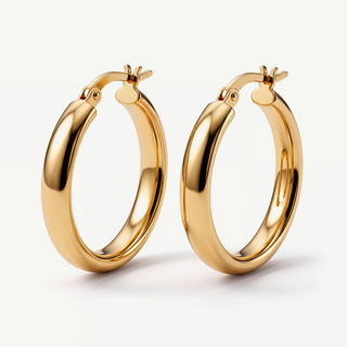 Orecchini a Cerchio - Placcatura Oro 18Kt