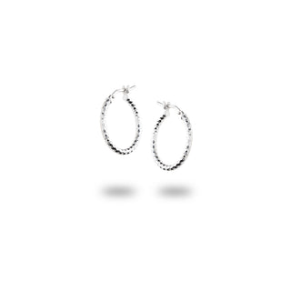 Fabiani 925 silver knurled hoop earrings