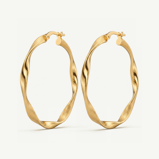 Orecchini a Cerchio Torchon - Placcatura Oro 18Kt