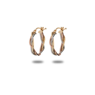 Fabiani oval ring in 9Kt three-color gold