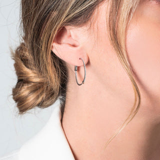 Orecchini Fabiani a cerchio in argento 925 con zirconi - Fabiani Gioiellerie