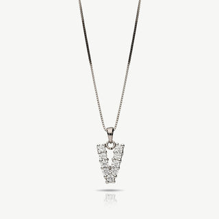 Collana Fabiani con Iniziale Lettera V in Argento