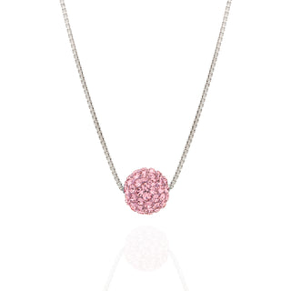 Collana Fabiani con pendente sfera in argento 925 e cristal white rosa