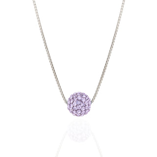 Collana Fabiani con pendente sfera in argento 925 e cristal white viola