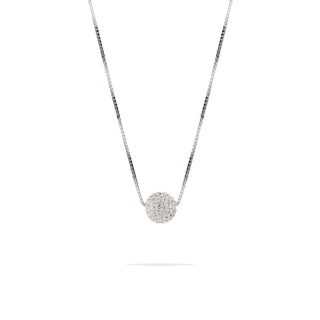 Collana Fabiani con pendente sfera in argento 925 e cristal white - Fabiani Gioiellerie