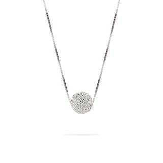 Collana Fabiani con pendente sfera in argento 925 e cristal white - Fabiani Gioiellerie