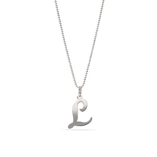 Collana Fabiani con lettera L in argento 925 rodiato - Fabiani Gioiellerie