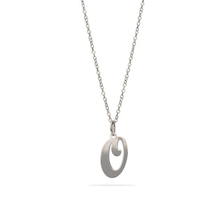 Collana Fabiani con lettera O in argento 925 rodiato - Fabiani Gioiellerie