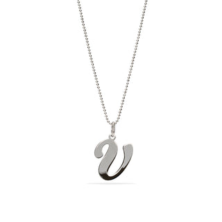 Collana Fabiani con lettera V in argento 925 rodiato - Fabiani Gioiellerie