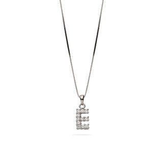 Collana Fabiani con lettera E in argento 925 e zirconi - Fabiani Gioiellerie