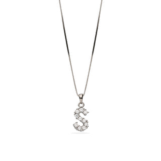 Collana Fabiani con lettera S in argento 925 e zirconi - Fabiani Gioiellerie