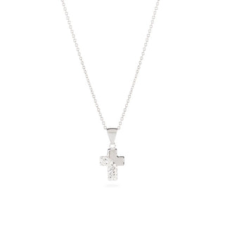 Collana Fabiani in argento con pendente croce in oro bianco 18Kt - Fabiani Gioiellerie