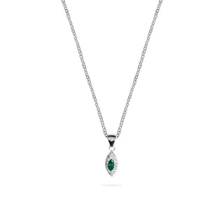 Collana Fabiani in argento con pendente pietra in oro bianco 18Kt e zirconi - Fabiani Gioiellerie