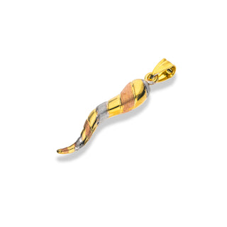 Ciondolo Fabiani corno tre colori in oro 18Kt