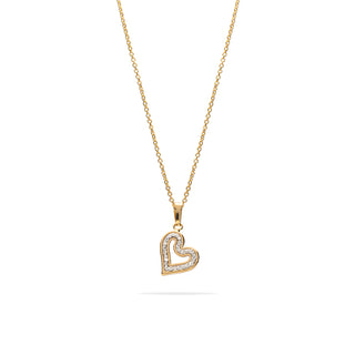 Collana Fabiani in argenti con pendente cuore in oro giallo 18Kt - Fabiani Gioiellerie