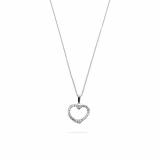Collana Fabiani in argento con pendente cuore in oro bianco 18Kt - Fabiani Gioiellerie