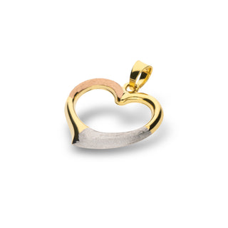 Ciondolo Fabiani cuore in oro giallo bianco e rosa 9Kt