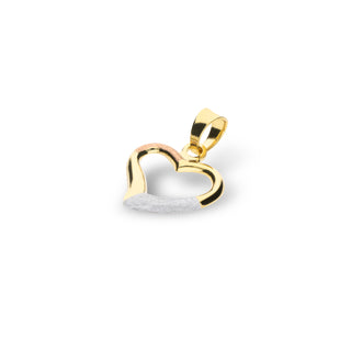 Fabiani heart pendant in 18Kt yellow, white and rose gold