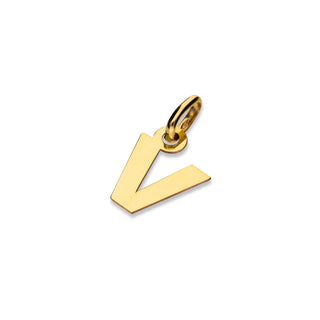Ciondolo Fabiani iniziale V in oro giallo 9Kt
