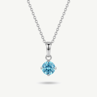 Girocollo Fabiani con pietra azzurra in oro bianco 18kt