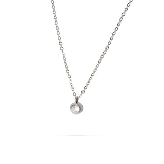 Collana Meridien Jewels in Acciaio con piccolo Ciondolo in Zircone
