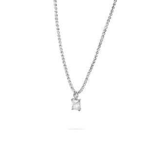 Meridien Jewels Steel Necklace with Zircon Pendant