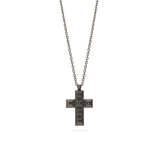 Collana T gioielli in titanio con diamanti neri 0,06Ct - Fabiani Gioiellerie
