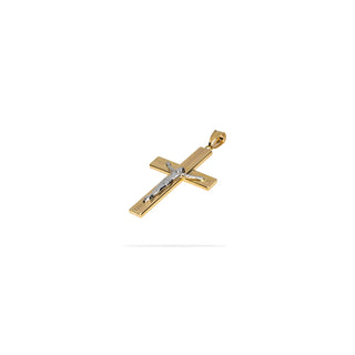 Ciondolo Fabiani croce in oro giallo e bianco 9Kt - Fabiani Gioiellerie
