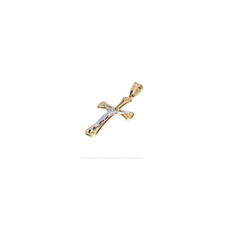 Ciondolo Fabiani croce in oro giallo e bianco 9Kt - Fabiani Gioiellerie