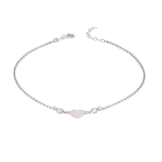 Cavigliera Fabiani in argento 925 con cuore e zirconi - Fabiani Gioiellerie