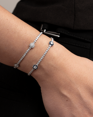 Bracciale Fabiani tennis fiori in argento 925