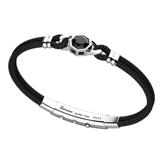 Bracciale Zancan in kevlar con targa in argento e onice - Fabiani Gioiellerie