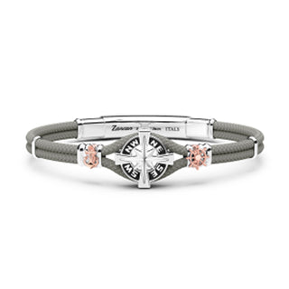 Bracciale Zancan in kevlar grigio con rosa dei venti - Fabiani Gioiellerie