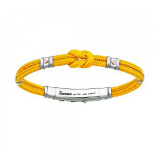 Bracciale Zancan in kevlar Giallo con nodo nautico e viti in oro rosa - Fabiani Gioiellerie