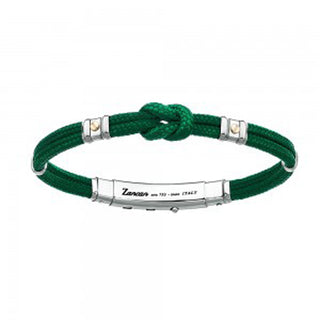 Bracciale Zancan in kevlar Verde Scuro con nodo nautico e viti in oro rosa - Fabiani Gioiellerie