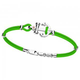 Bracciale Zancan in kevlar Verde con ancora in argento e vite in oro rosa - Fabiani Gioiellerie