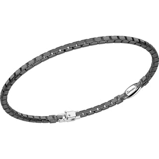 Bracciale Zancan in argento a sfere con targhe e pietre nere - Fabiani Gioiellerie