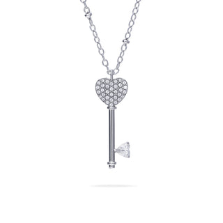 Collana Acciaio Chiave con Cuore Meridien Jewels