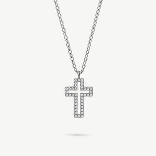Collana Meridien Jewels Croce in Acciaio con Zirconi