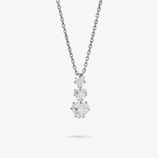 Collana Meridien Jewels con Tre Cuori in Acciaio e Zirconi