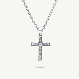 Collana Acciaio Croce con Zirconi Meridien Jewels