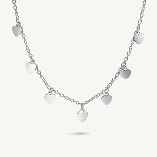 Collana Acciaio Cuori Pendenti 48 cm Meridien Jewels