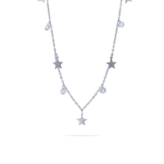 Collana Acciaio Stelle e Punti Luce con Zirconi Meridien Jewels
