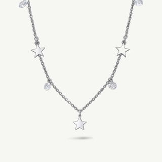 Collana Acciaio Stelle e Punti Luce con Zirconi Meridien Jewels