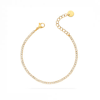 Bracciale Tennis Acciaio Dorato con Zirconi Meridien Jewels